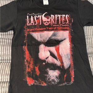 Vintage Paul Booth’s Last Rites Tattoo Theatre T-shirt 2000s Y2K Goth Grunge